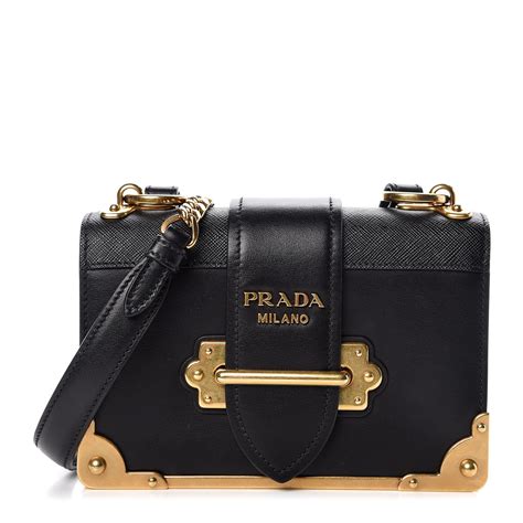 prada city calf cahier|PRADA City Calf Saffiano Cahier Bag Black .